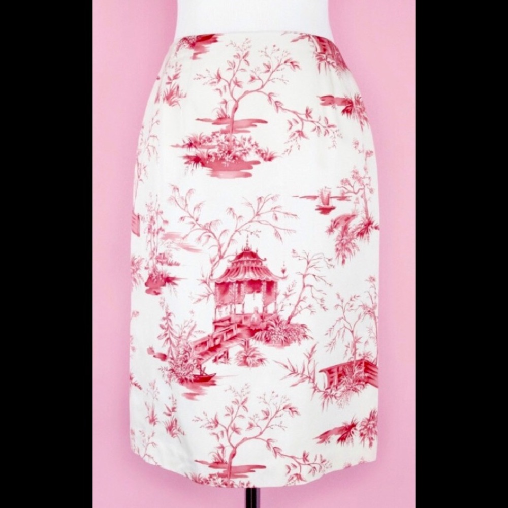 Talbots Asian Inspired Pencil Skirt Size 10.